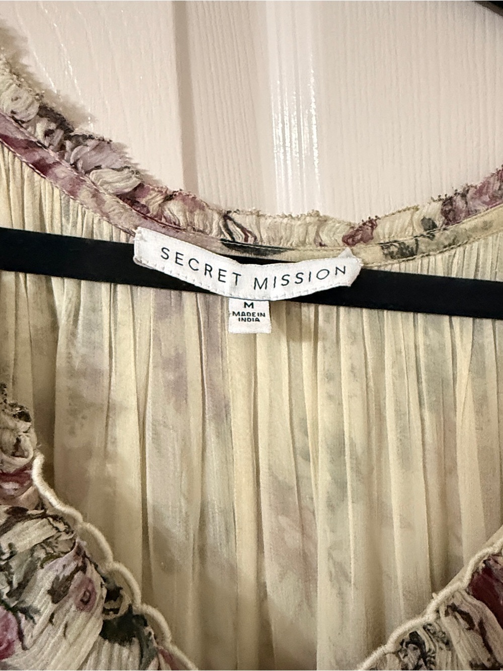 SECRET MISSION Emmeline Ruffle-Trim 100% Silk Maxi Dress Size Medium - Picture 8 of 15